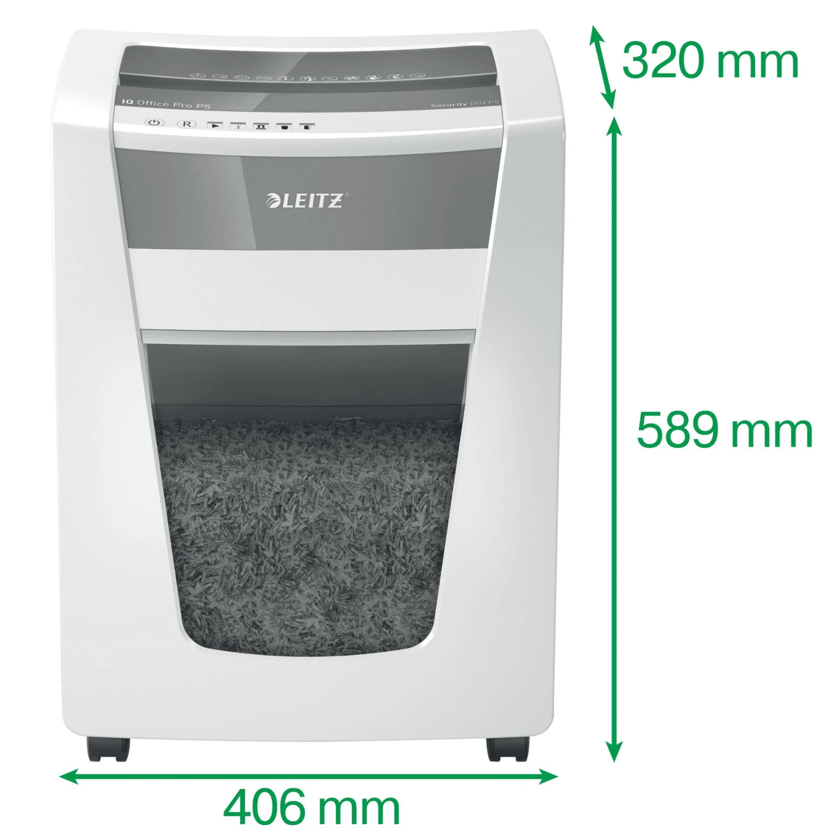 Dokumentų naikiklis LEITZ IQ Office Pro, P5, 30L, 15 lapų/80gsm