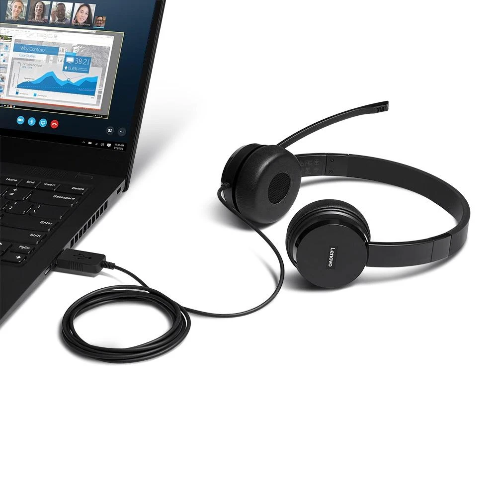 Lenovo 100 Stereo USB Ausinės
