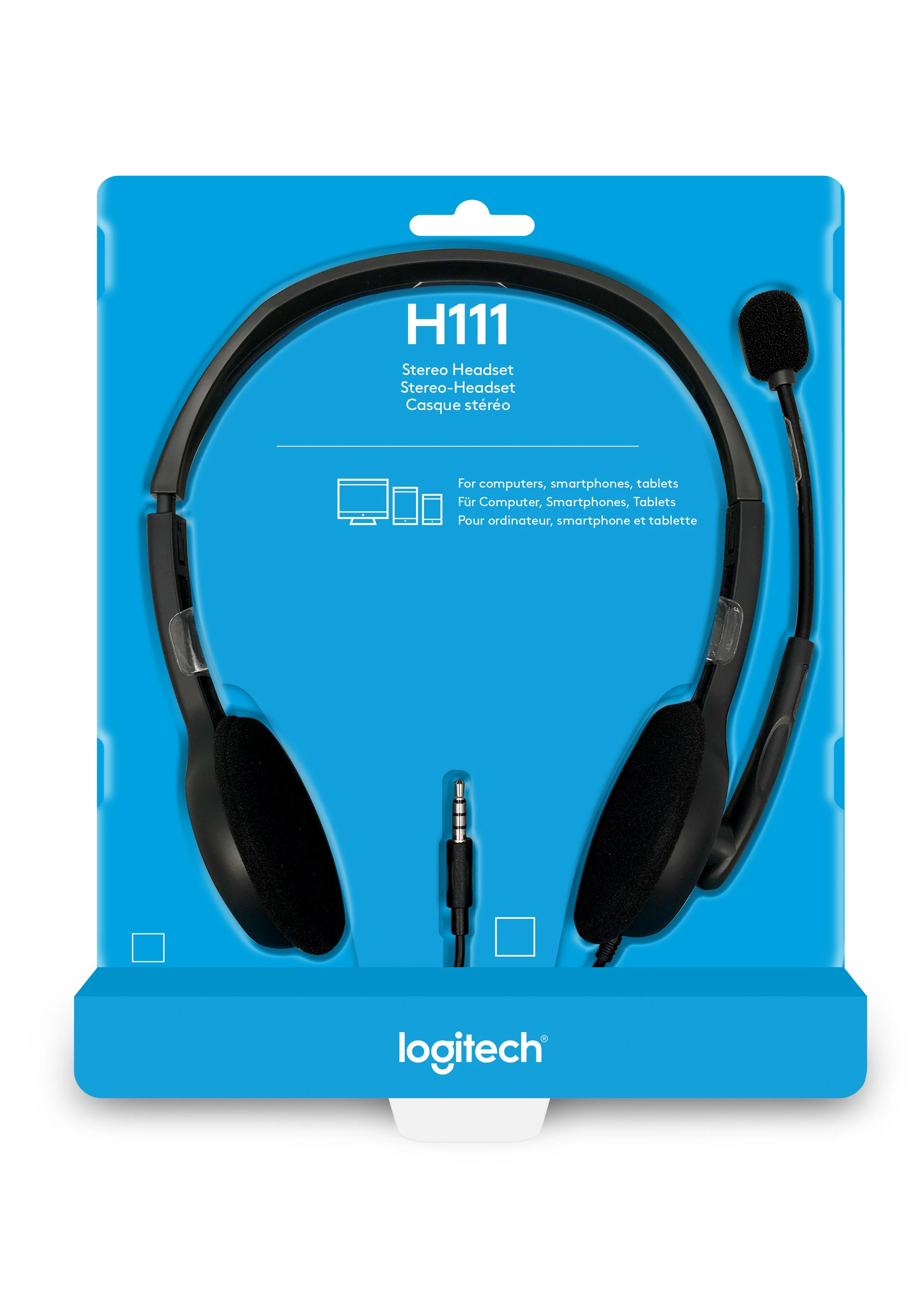 Universalios ausinės Logitech H111, su mikrofonu, 3,5mm jungtis