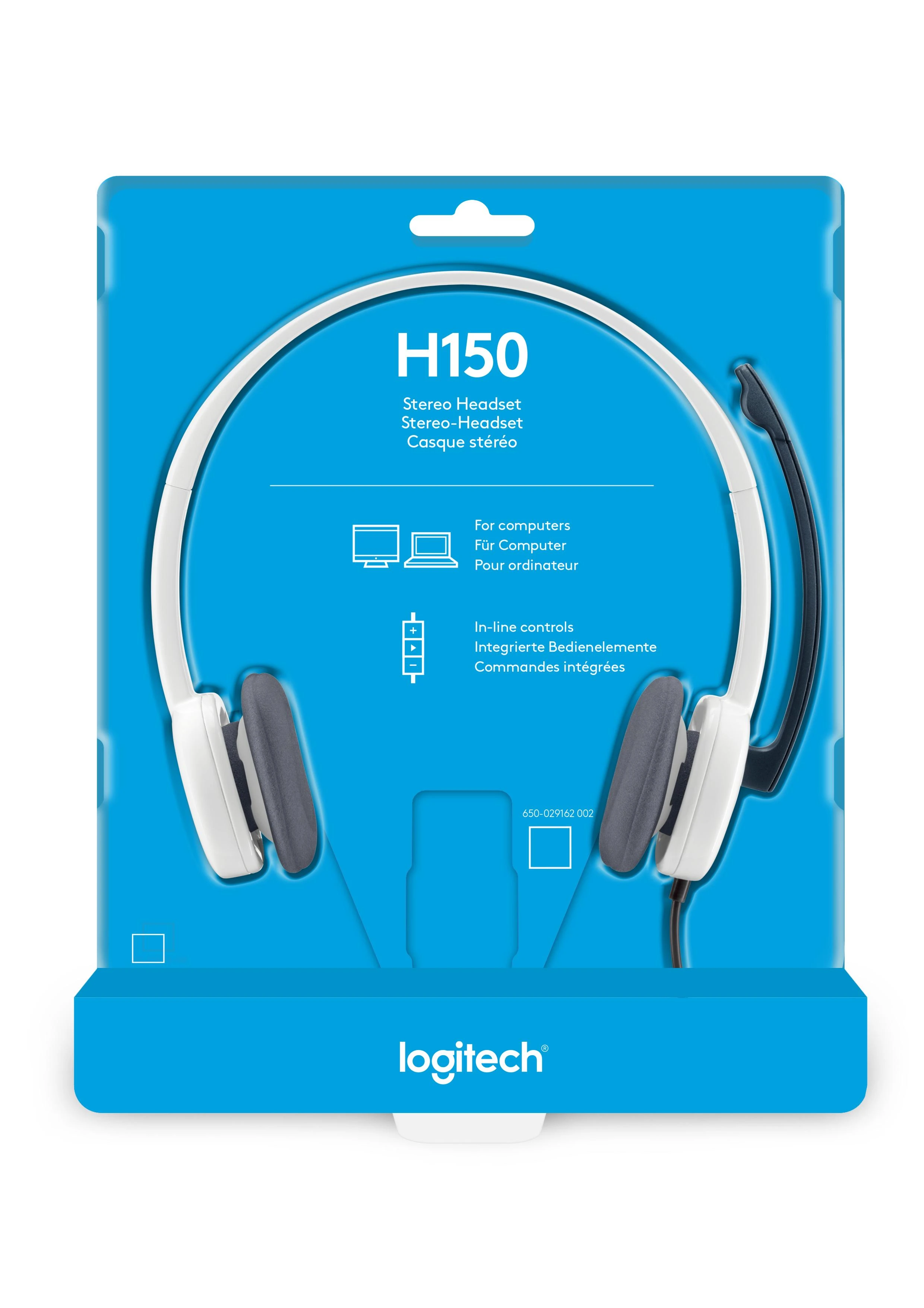 LOGITECH H150 ausinės su mikrofonu, baltos