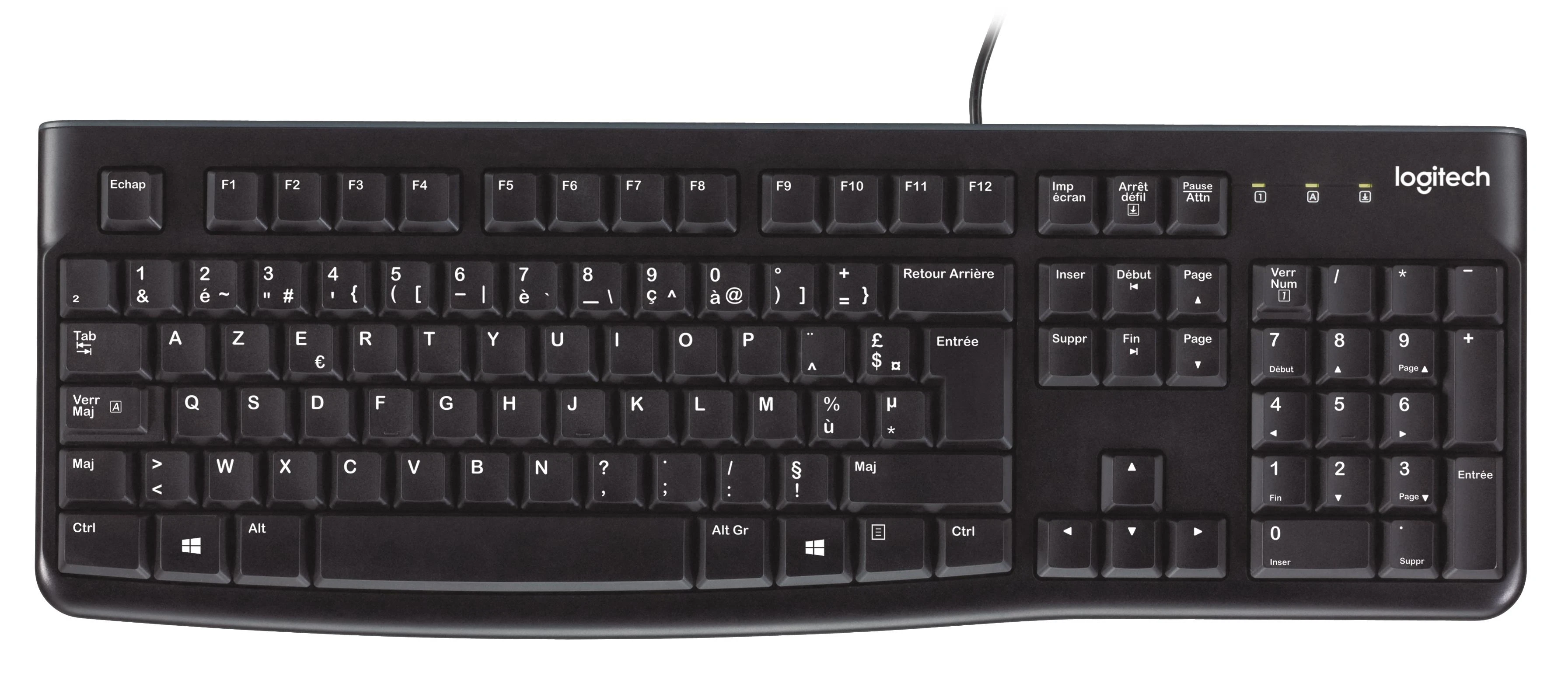 Logitech K120 klaviatūra USB AZERTY Prancūzų Juoda