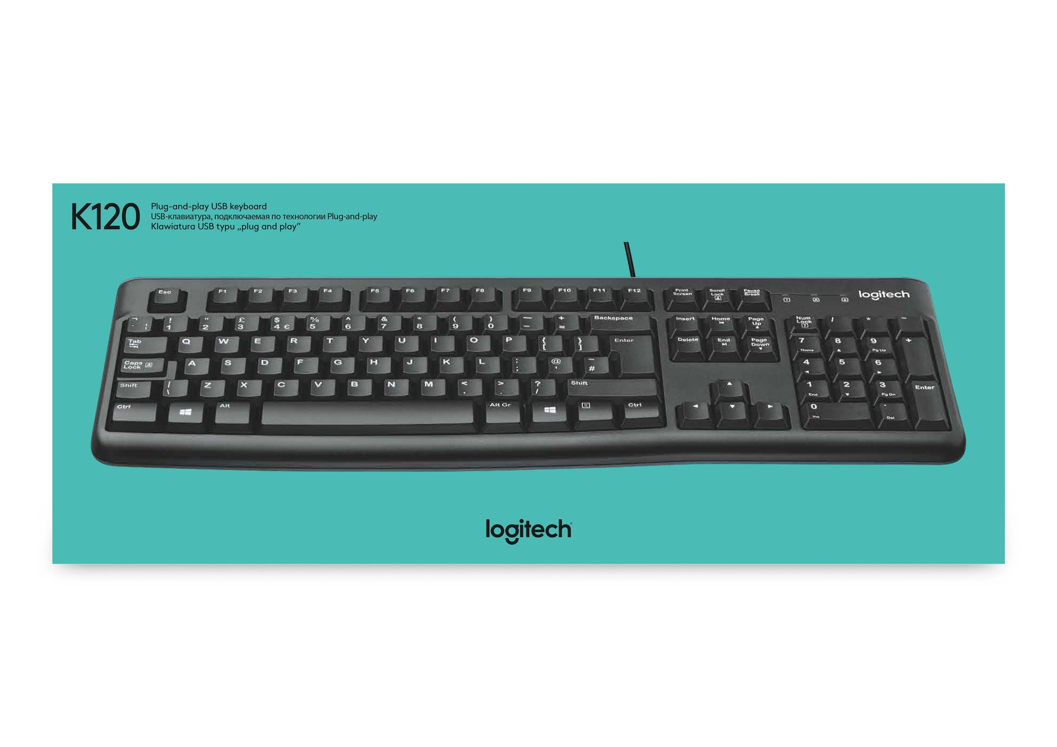 Logitech K120 klaviatūra USB AZERTY Prancūzų Juoda