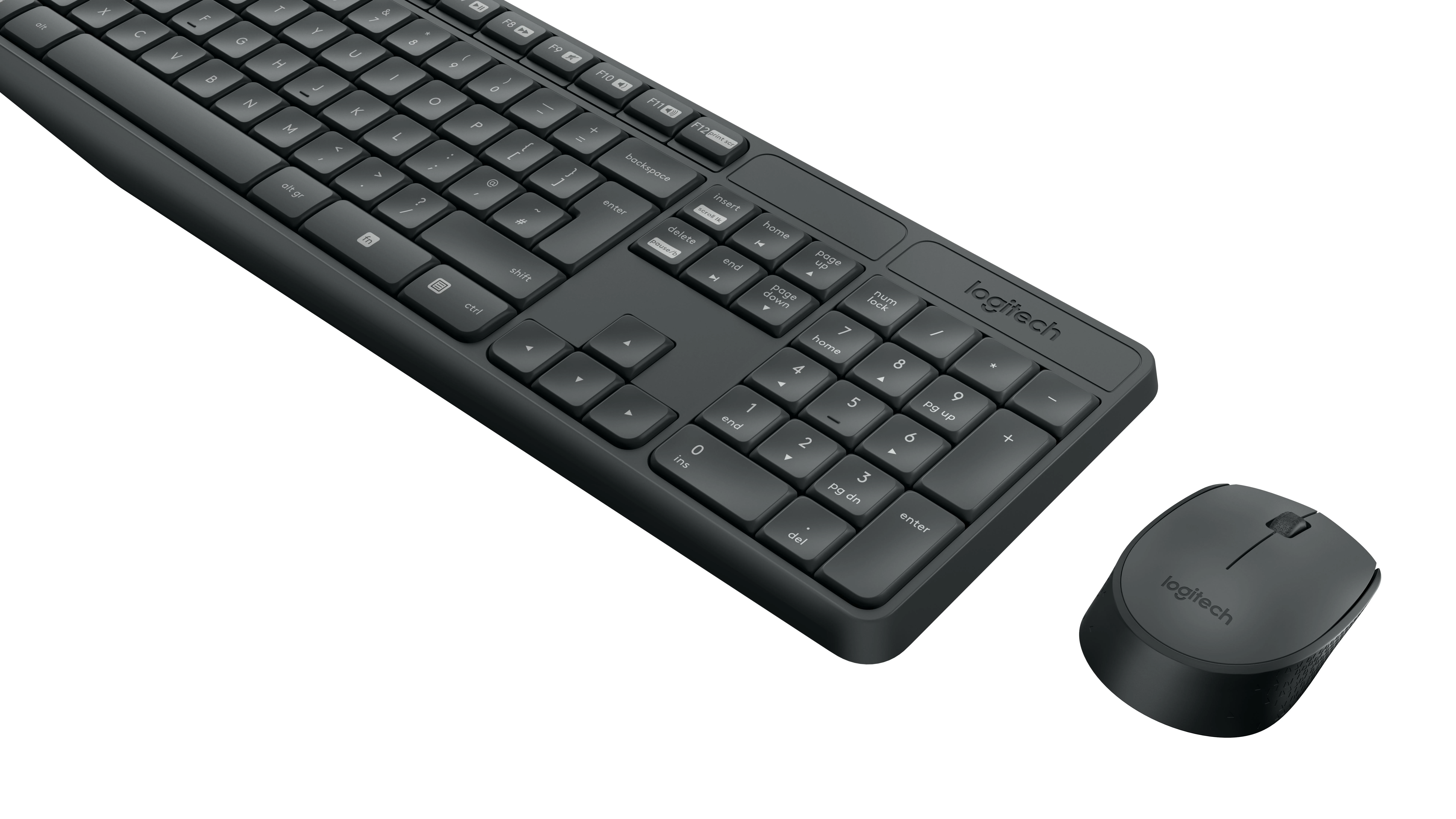 Belaidis klaviatūros ir pelės rinkinys Logitech MK235, US išdėstymas