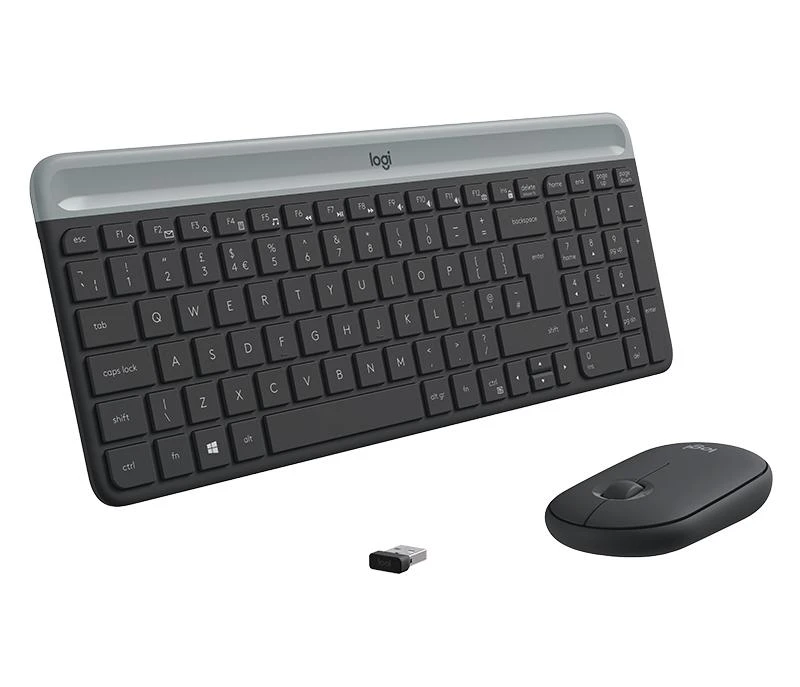 Logitech MK470 Slim Wireless Combo, belaidė klaviatūra ir pelė, Nordic išdėstymas, Grafito spalvos