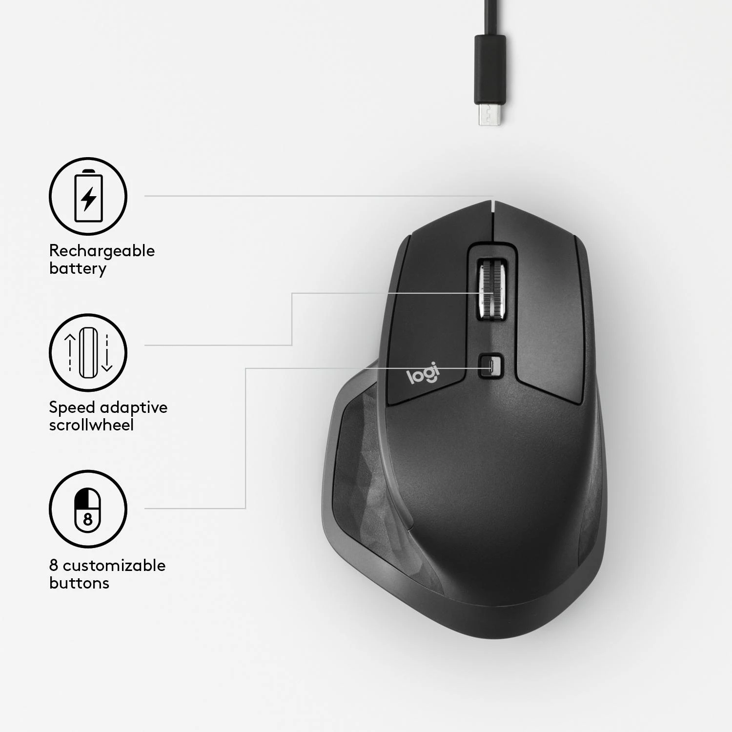 Belaidė pelė Logitech® MX Master 2S Grafito spalvos