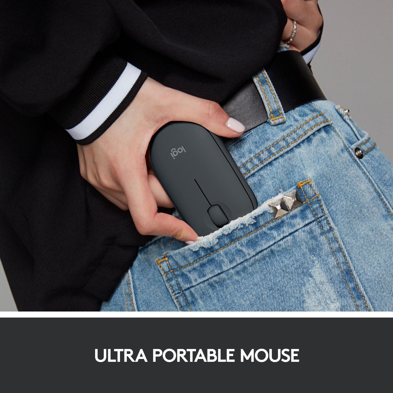 Minimalistinė moderni ir tyli belaidė pelė Logitech Pebble M350, Grafito spalvos