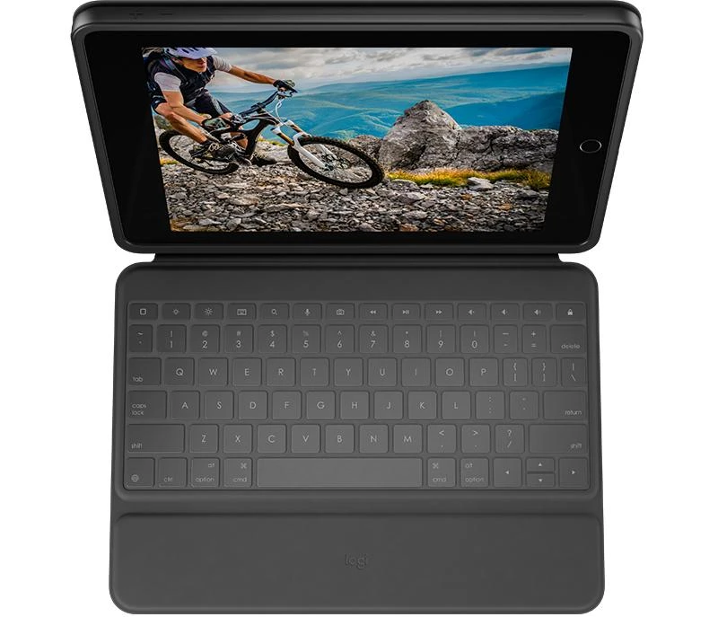 Planšetinio kompiuterio dėklas Logitech Rugged Folio, Anglų kalba (JK), C tipo USB, Pilkos spalvos