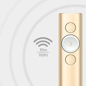 Logitech Spotlight belaidis valdymo pultas pristatymams Bluetooth/RF Auksas