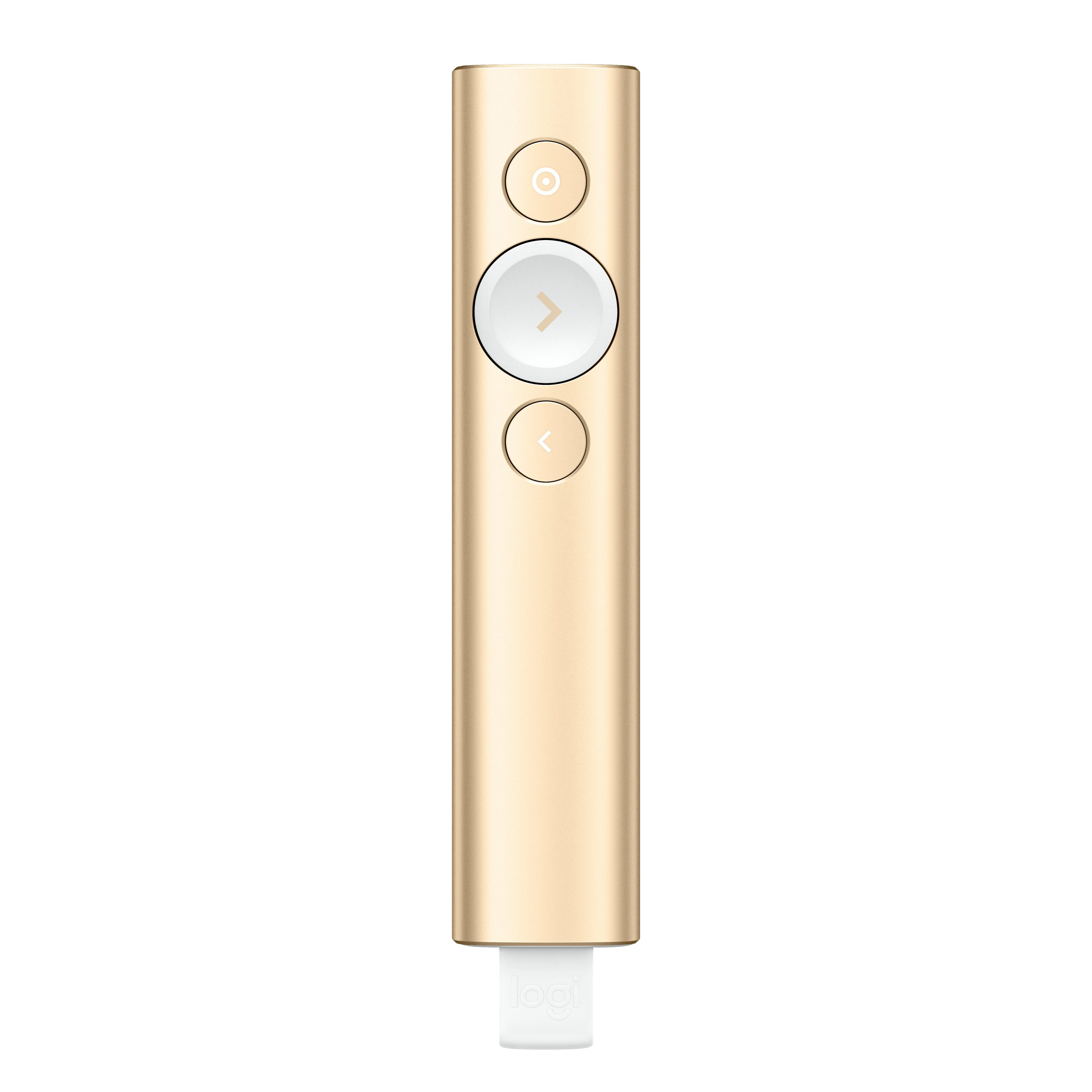 Logitech Spotlight belaidis valdymo pultas pristatymams Bluetooth/RF Auksas