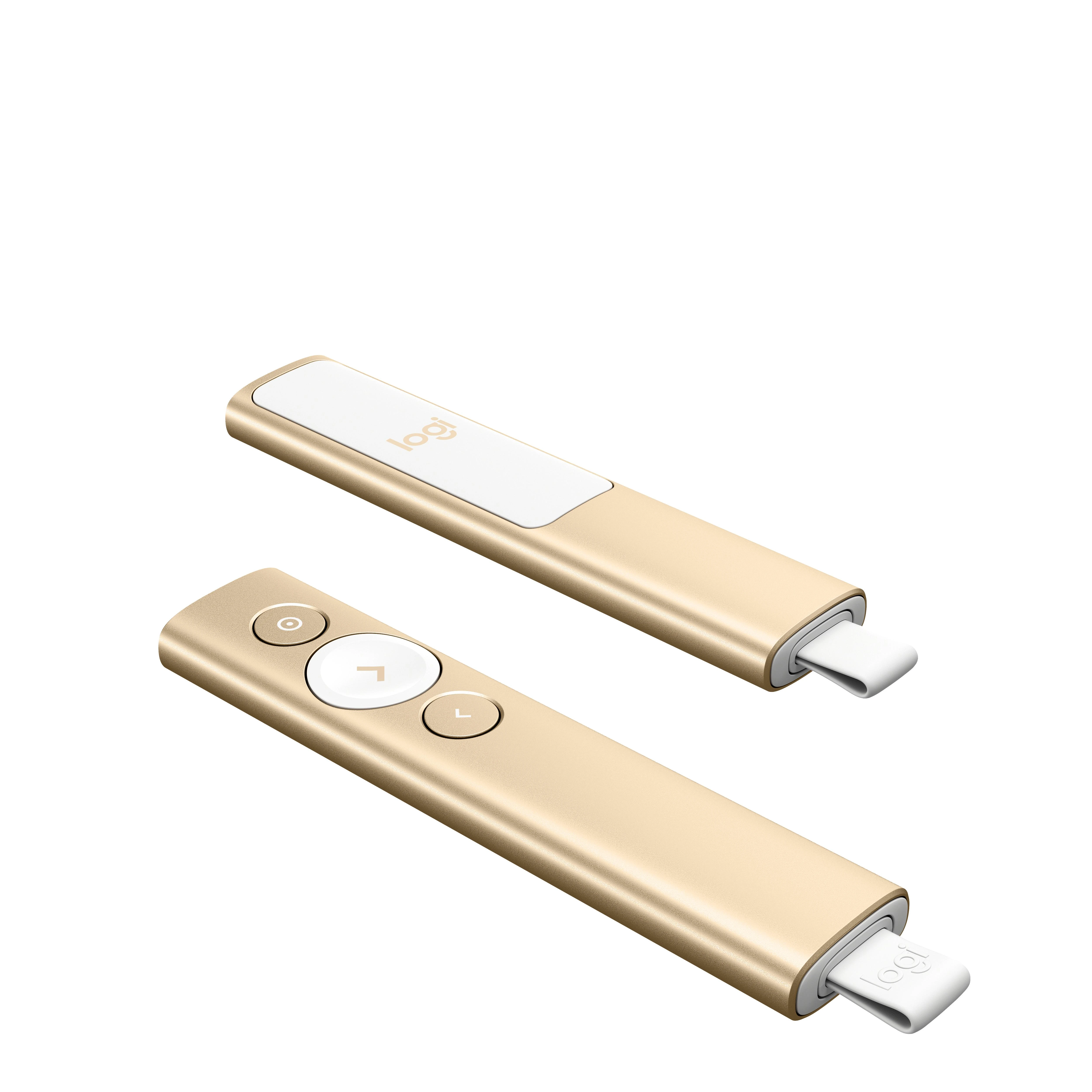 Logitech Spotlight belaidis valdymo pultas pristatymams Bluetooth/RF Auksas