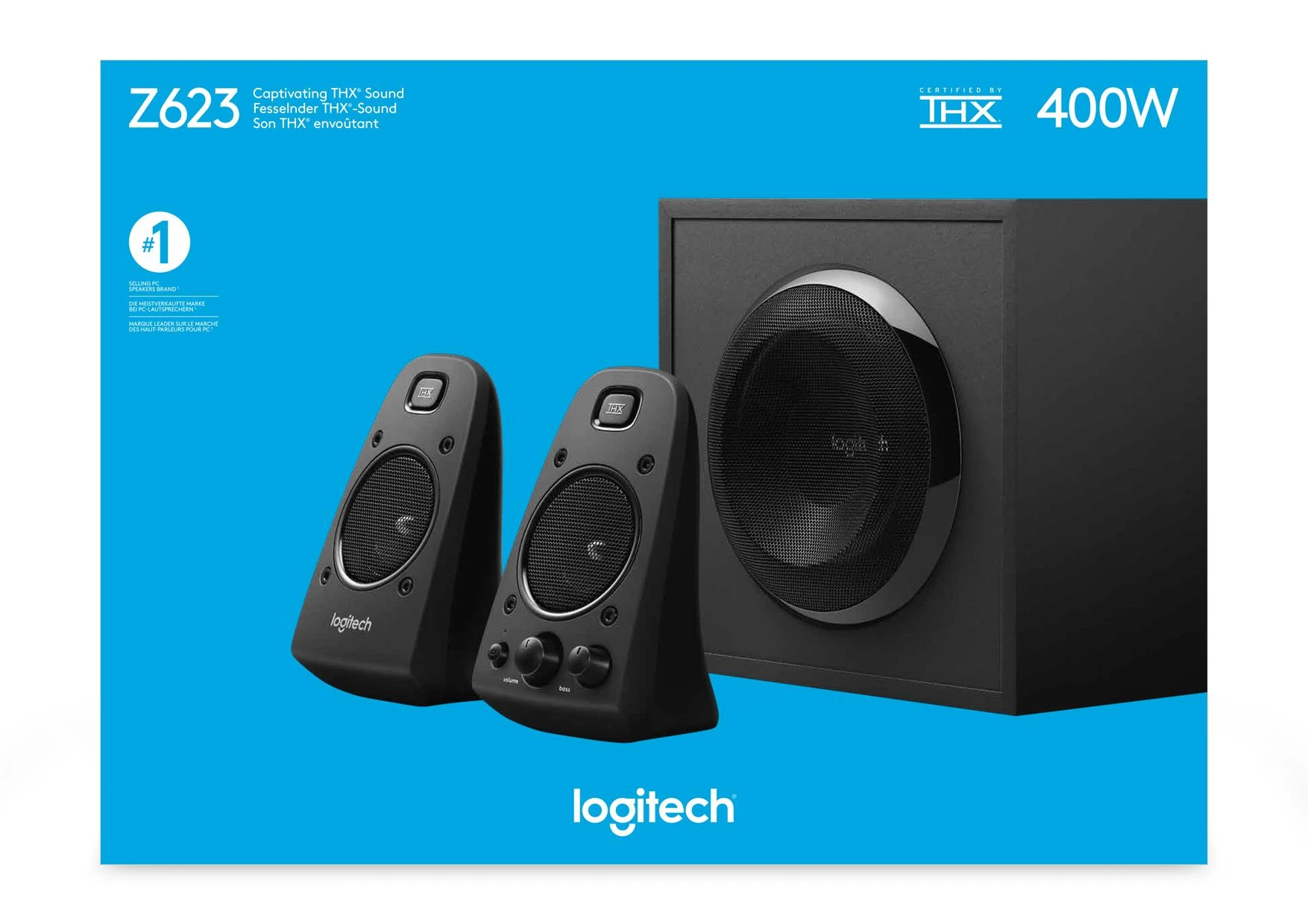 Kompiuterio kolonėlės Logitech Z623 / 2.1 THX 200W su Subwoofer (980-000403)