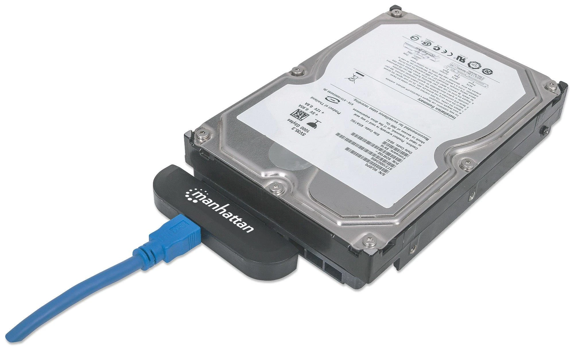Manhattan 130424 kabelių sąsaja / invertavimo adapteris USB 3.0 SATA L-type Juoda
