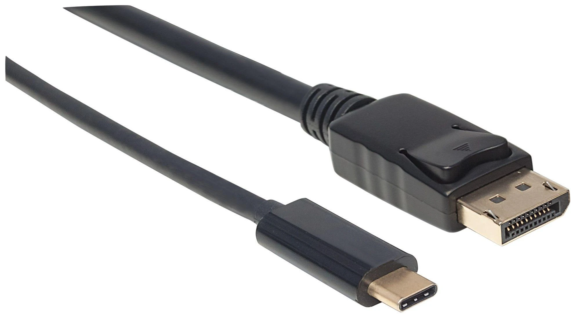 Intracom MANHATTAN USB-C į DisplayPort adapterio kabelis 1m konvertuoja DP Alt režimo signalą į 4K DP išvestį 1 m 3 pėdos Juodas