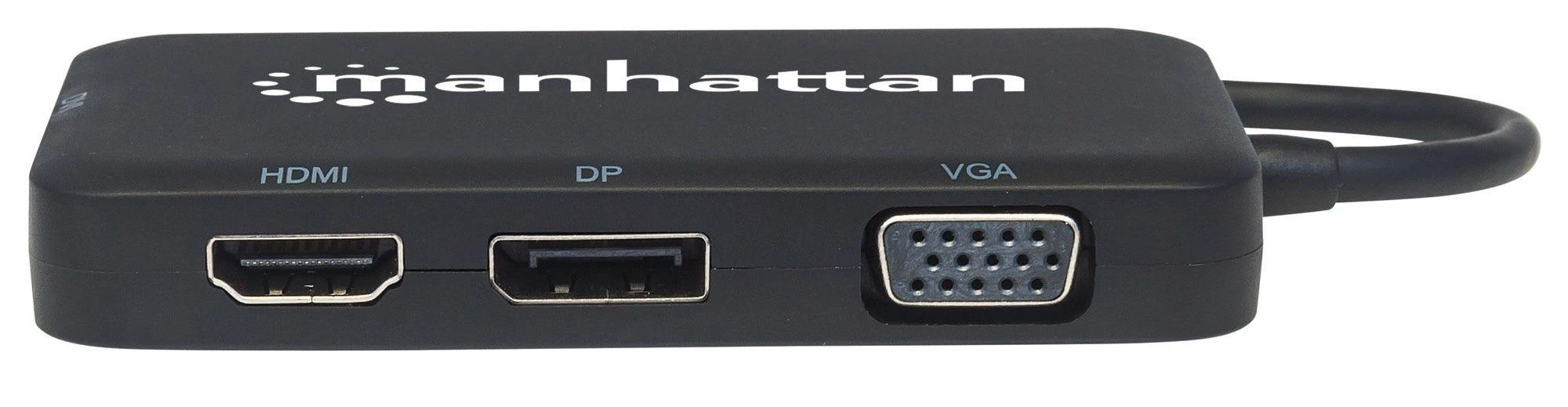 MANHATTAN 152600 Manhattan AV USB-C 3.1 kelių prievadų adapteris –> HDMI/DP/VGA/DVI