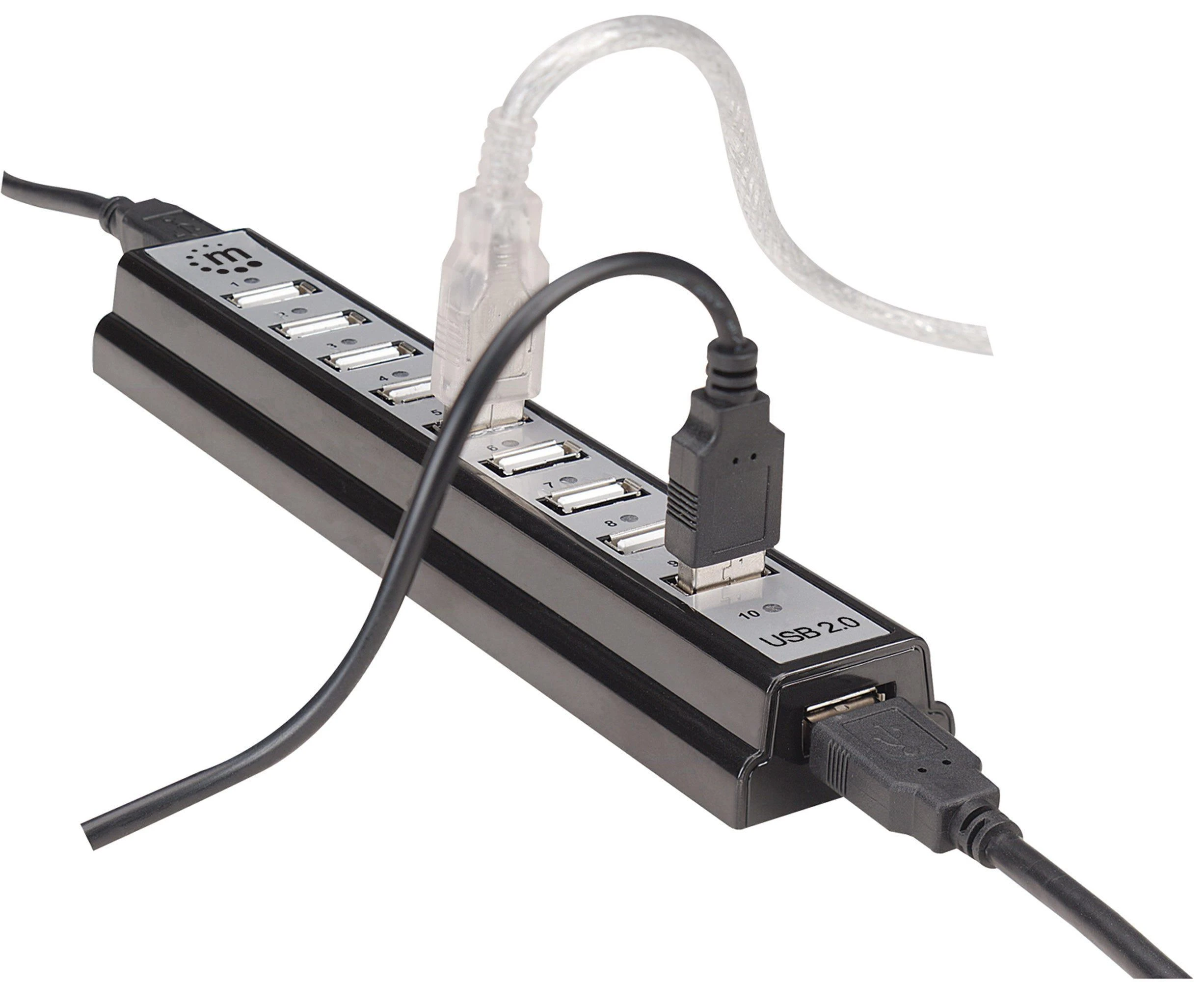 Manhattan 161572 sąsajos šakotuvas USB 2.0 Type-B 480 Mbit/ai Juoda