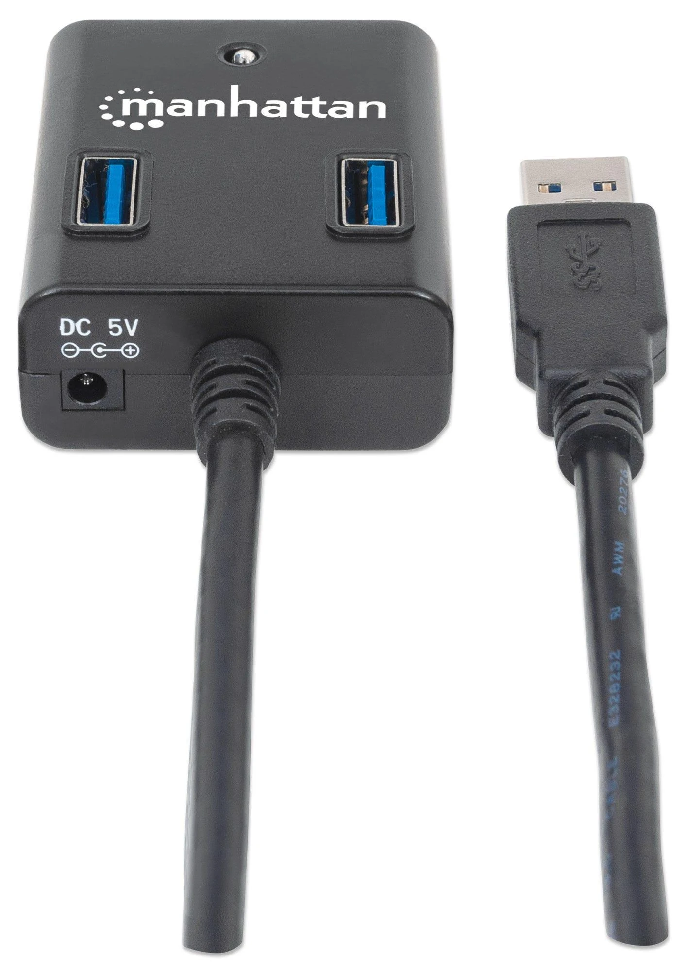 Manhattan 162296 sąsajos šakotuvas USB 3.2 Gen 1 (3.1 Gen 1) Type-A 5000 Mbit/ai Juoda