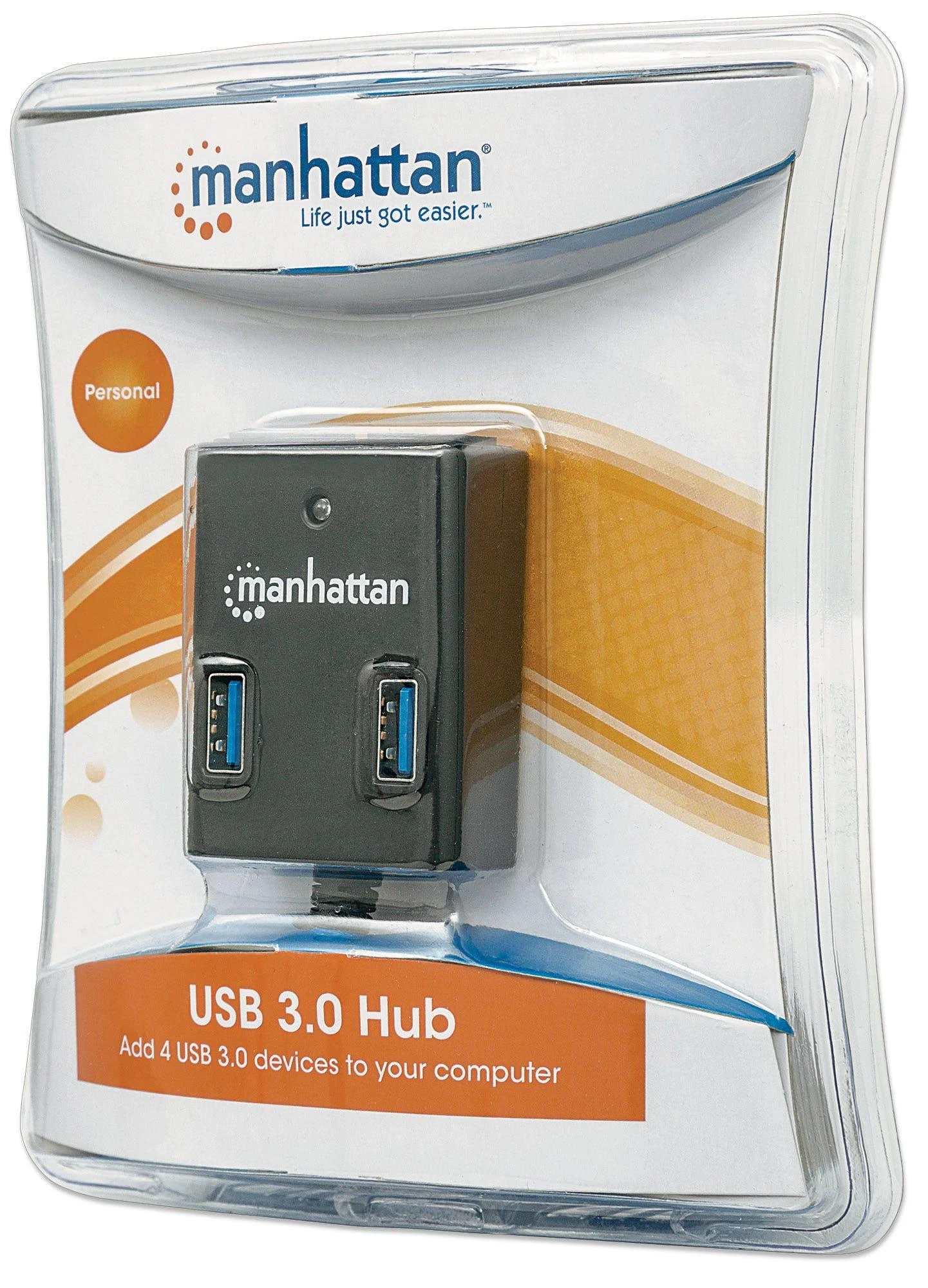 Manhattan 162296 sąsajos šakotuvas USB 3.2 Gen 1 (3.1 Gen 1) Type-A 5000 Mbit/ai Juoda