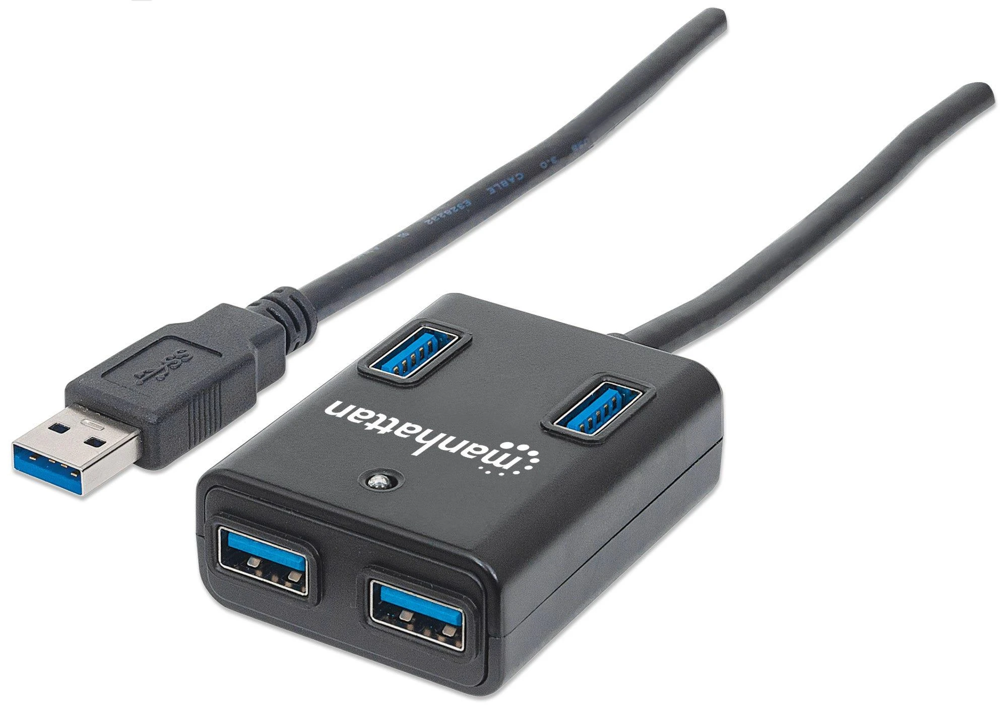 Manhattan 162296 sąsajos šakotuvas USB 3.2 Gen 1 (3.1 Gen 1) Type-A 5000 Mbit/ai Juoda