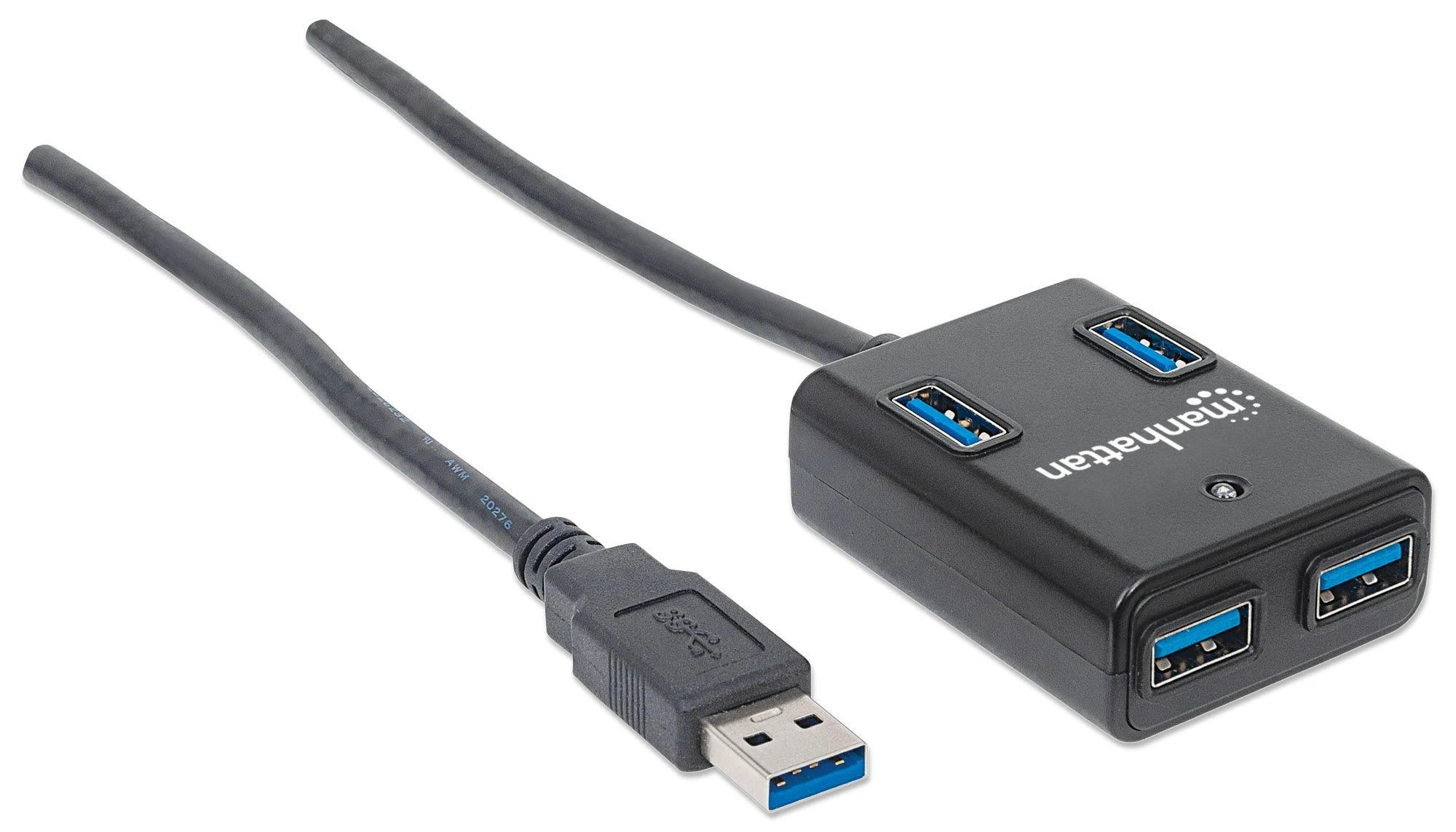 Manhattan 162296 sąsajos šakotuvas USB 3.2 Gen 1 (3.1 Gen 1) Type-A 5000 Mbit/ai Juoda
