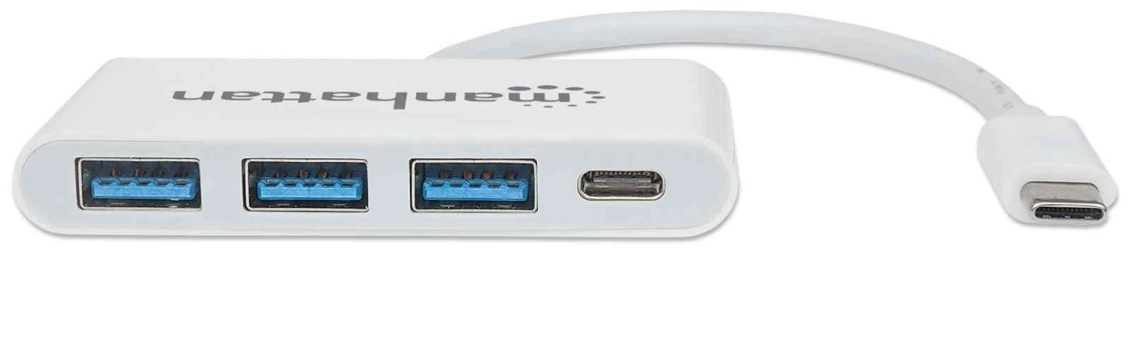 Intracom MANHATTAN USB-C 3.1 Gen 1 Type-C Hub USB Type-C kile su trimis A tipo prievadais ir vienu C tipo maitinimo tiekimo prievadu