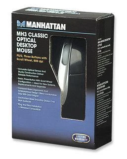 Intracom MANHATTAN MH3 Classic Optinė pelė PS/2 3 Mygtukai su ratuku 800 dpi Accurate optical sensor and sturdy construction