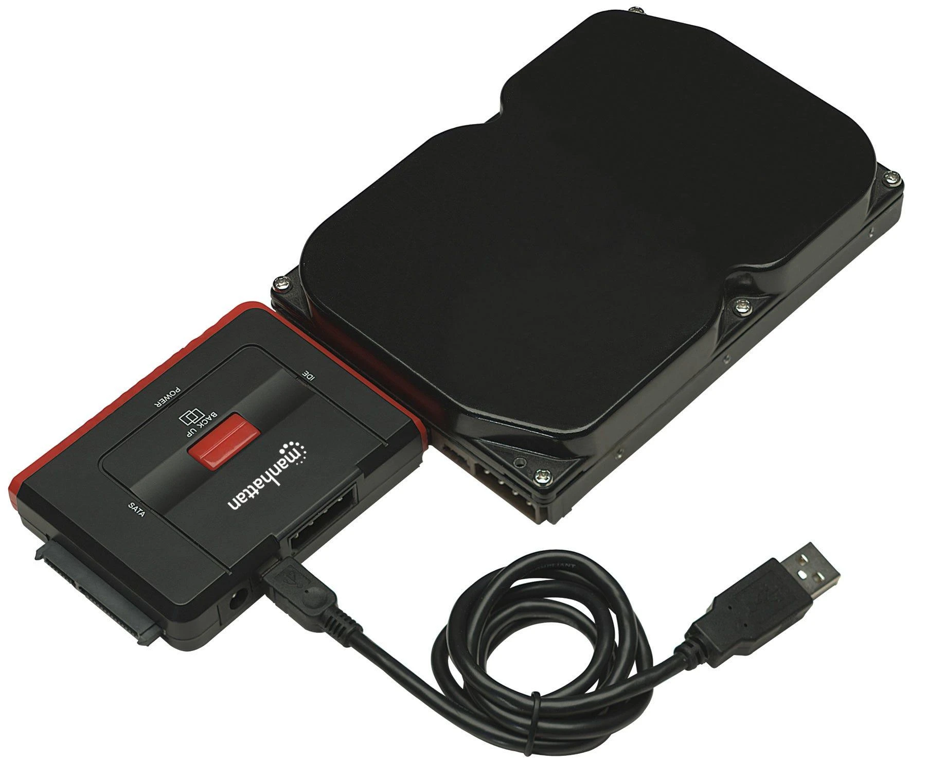 Manhattan 179195 kabelių sąsaja / invertavimo adapteris USB A SATA L/IDE 40-pin/IDE 44-pin Juoda