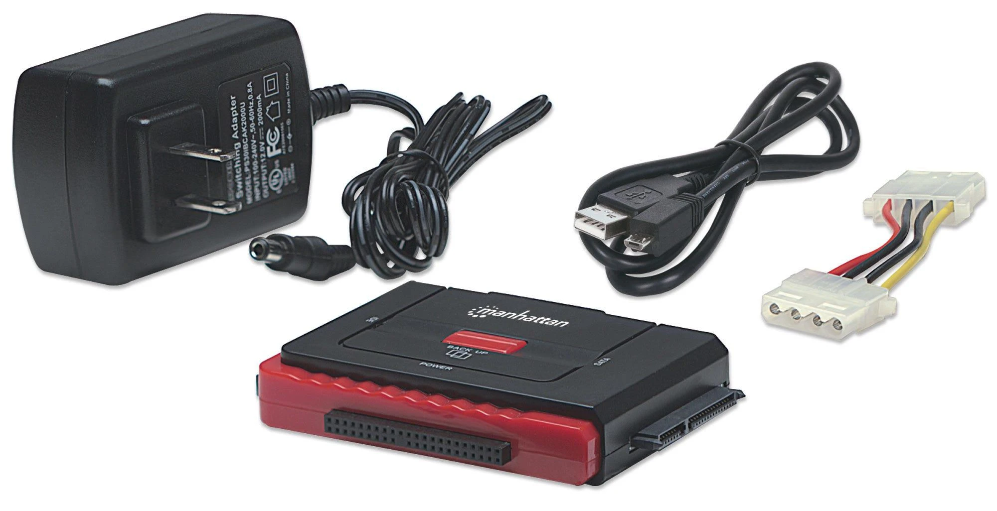 Manhattan 179195 kabelių sąsaja / invertavimo adapteris USB A SATA L/IDE 40-pin/IDE 44-pin Juoda