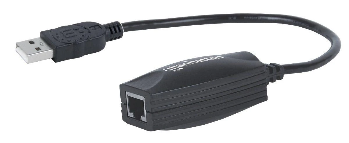 Manhattan 179300 kabelių sąsaja / invertavimo adapteris USB A & RJ-45 Juoda