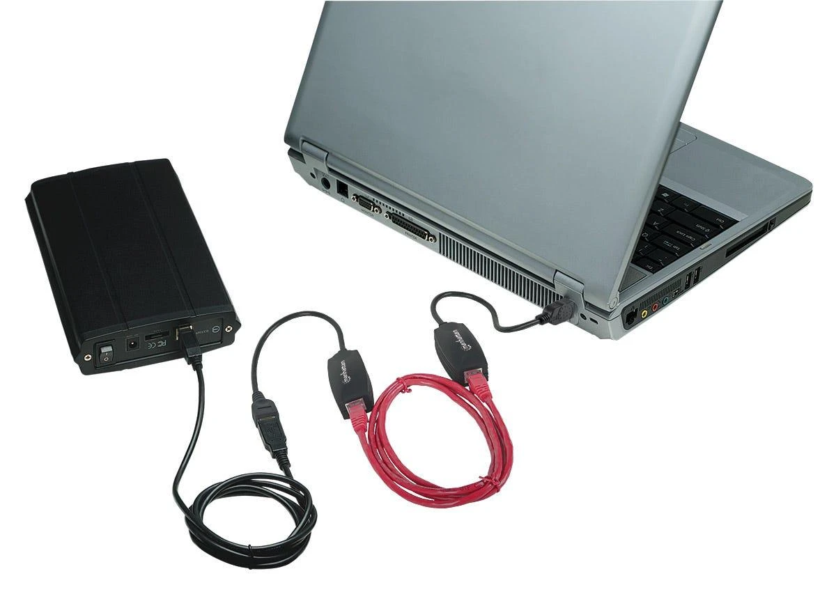 Manhattan 179300 kabelių sąsaja / invertavimo adapteris USB A & RJ-45 Juoda