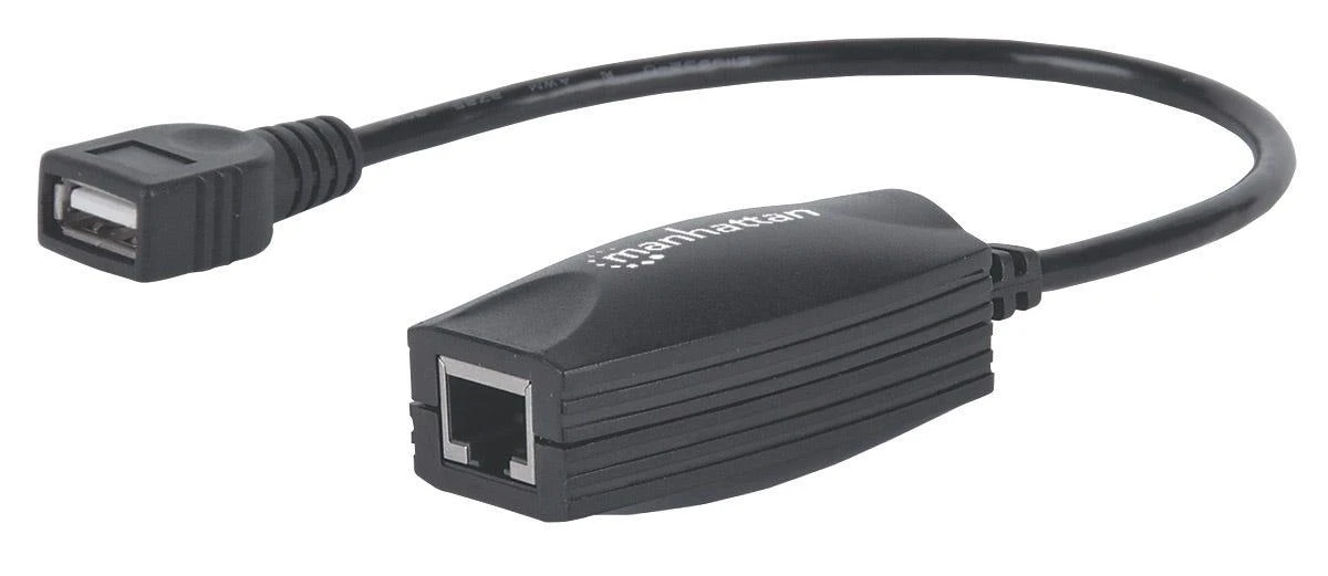 Manhattan 179300 kabelių sąsaja / invertavimo adapteris USB A & RJ-45 Juoda