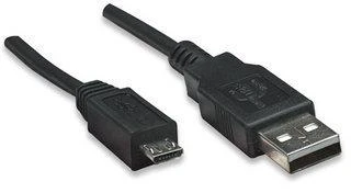 StarTech Manhattan 1,8m USB 2.0 A/Micro-B USB laidas 1,8m USB A Micro-USB B Juoda
