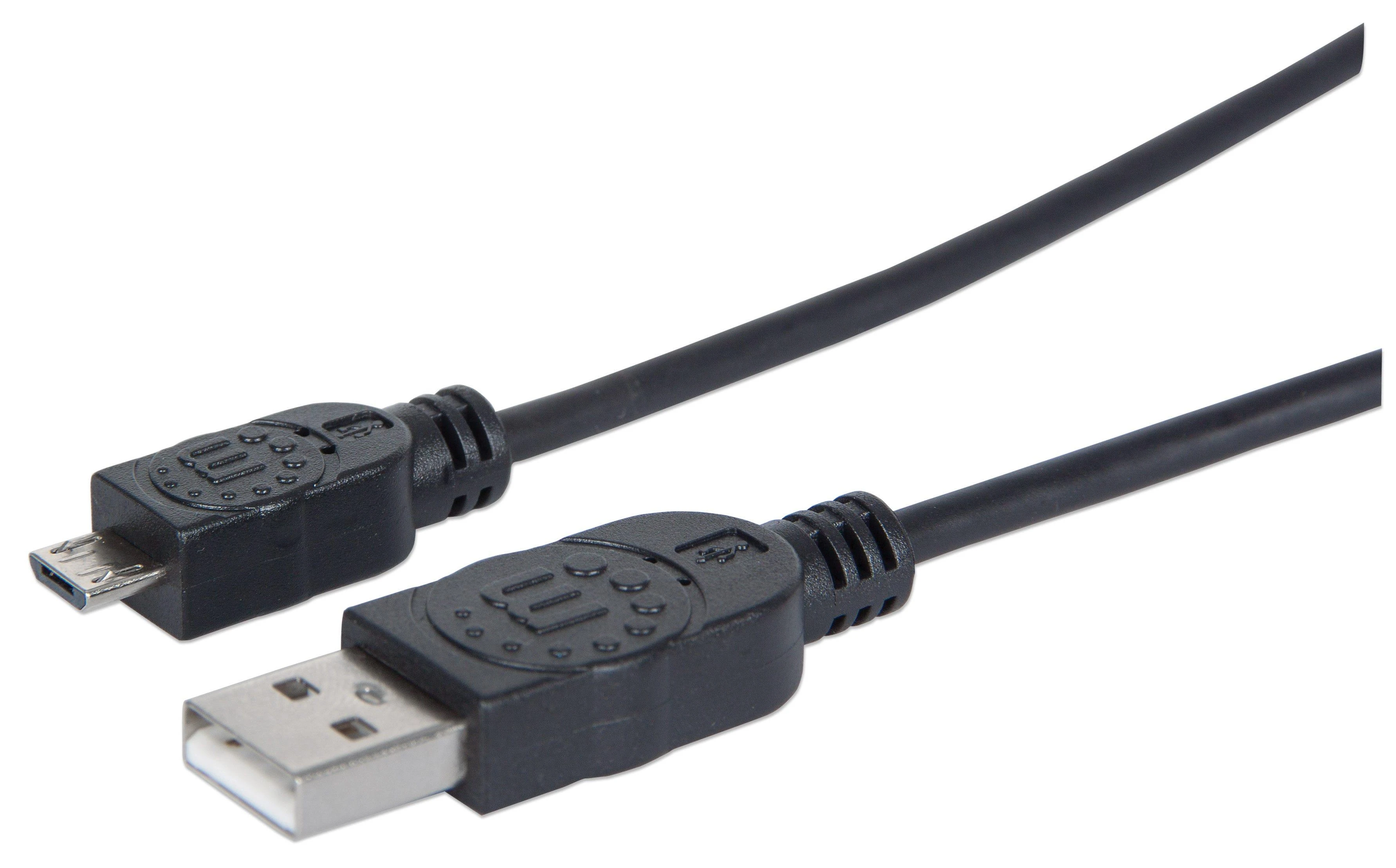 StarTech Manhattan 1,8m USB 2.0 A/Micro-B USB laidas 1,8m USB A Micro-USB B Juoda