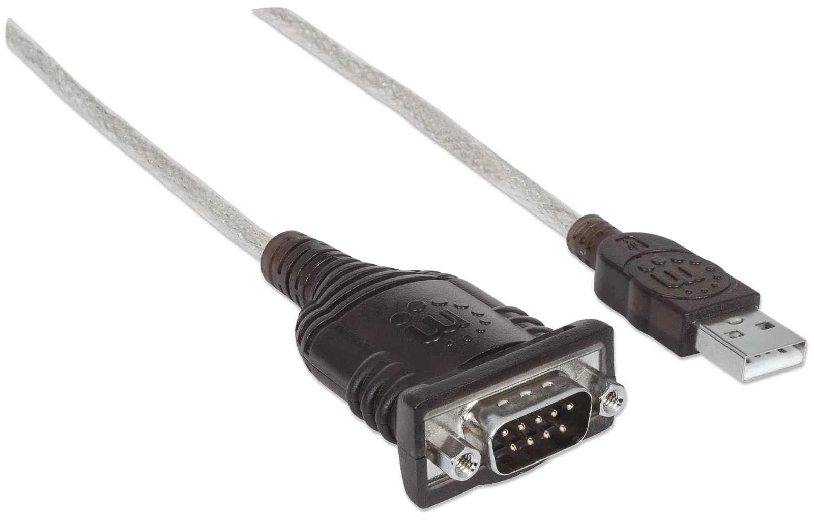 StarTech Manhattan 205153 kabelių sąsaja / invertavimo adapteris USB A Serial/COM/RS232/DB9 Juoda, Permatomas
