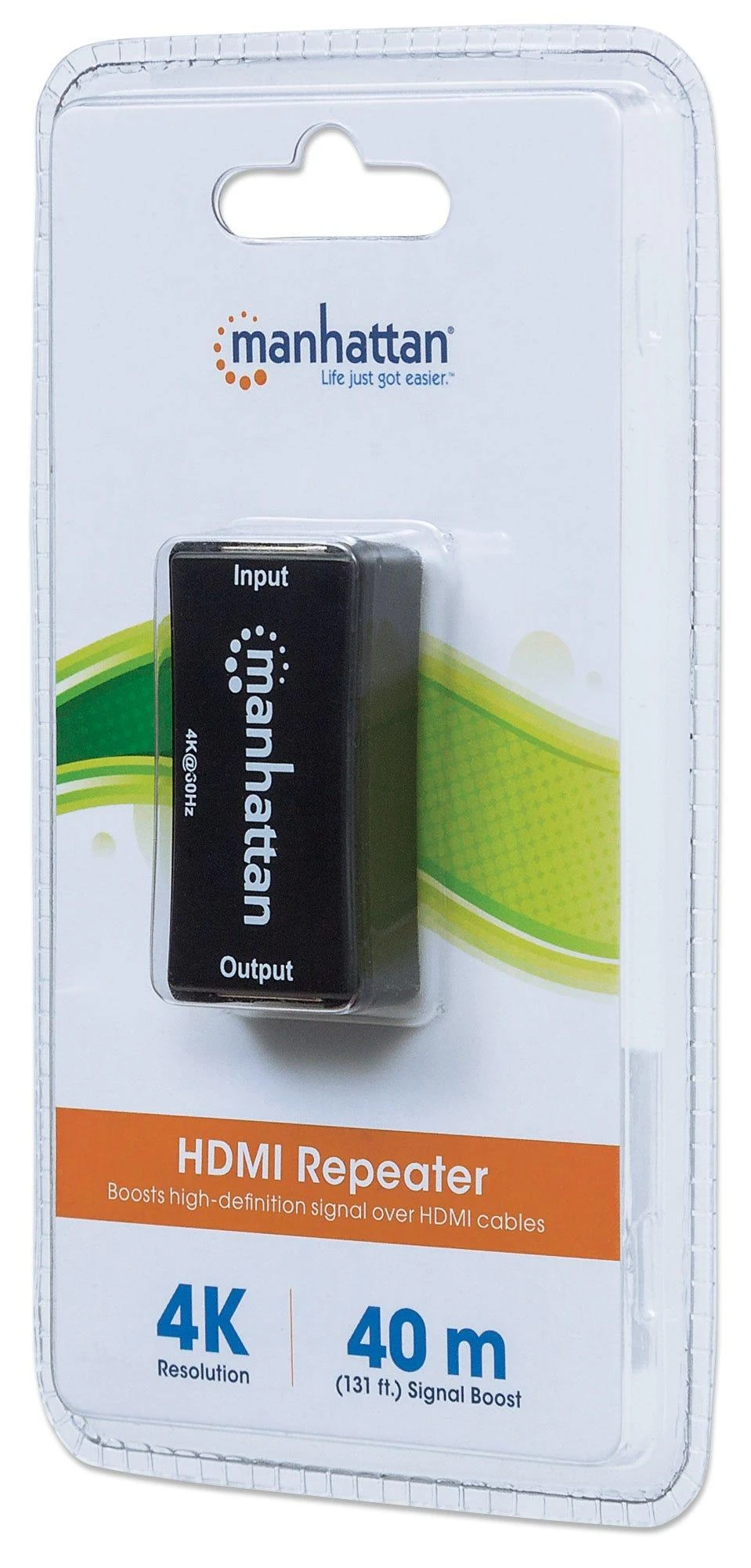 „Intracom“ MANHATTAN HDMI kartotuvas atkuria 4K vaizdo įrašą ir be nuostolių garsą iki 40 m 131 pėdų.