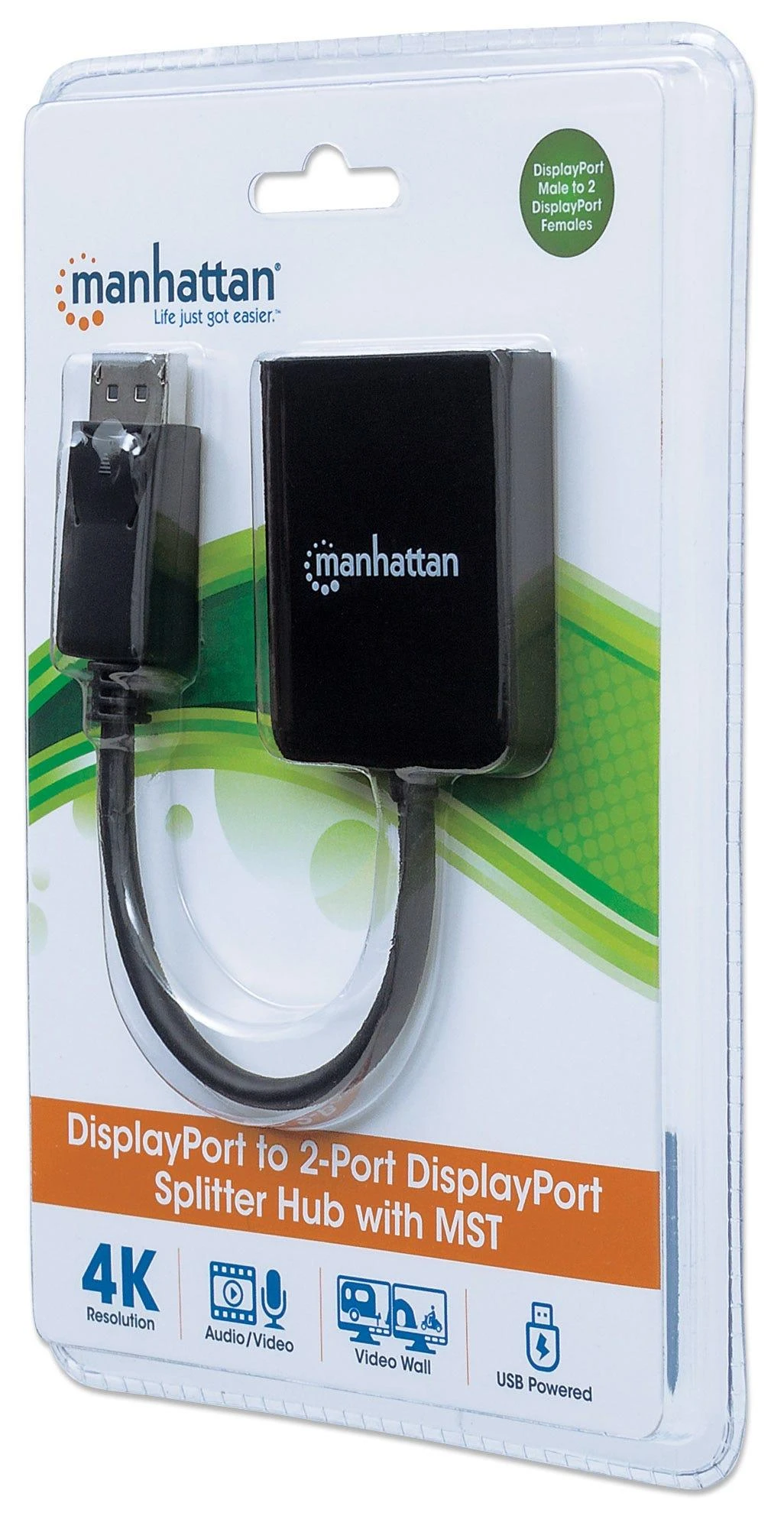 Manhattan 207768 vaizdo signalų daliklis DisplayPort 2x DisplayPort