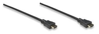 Du juodi HDMI kabeliai su auksinėmis jungtimis