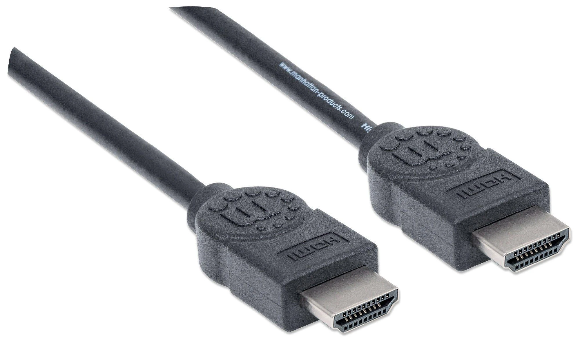 Juodas HDMI kabelis su tvirtomis jungtimis