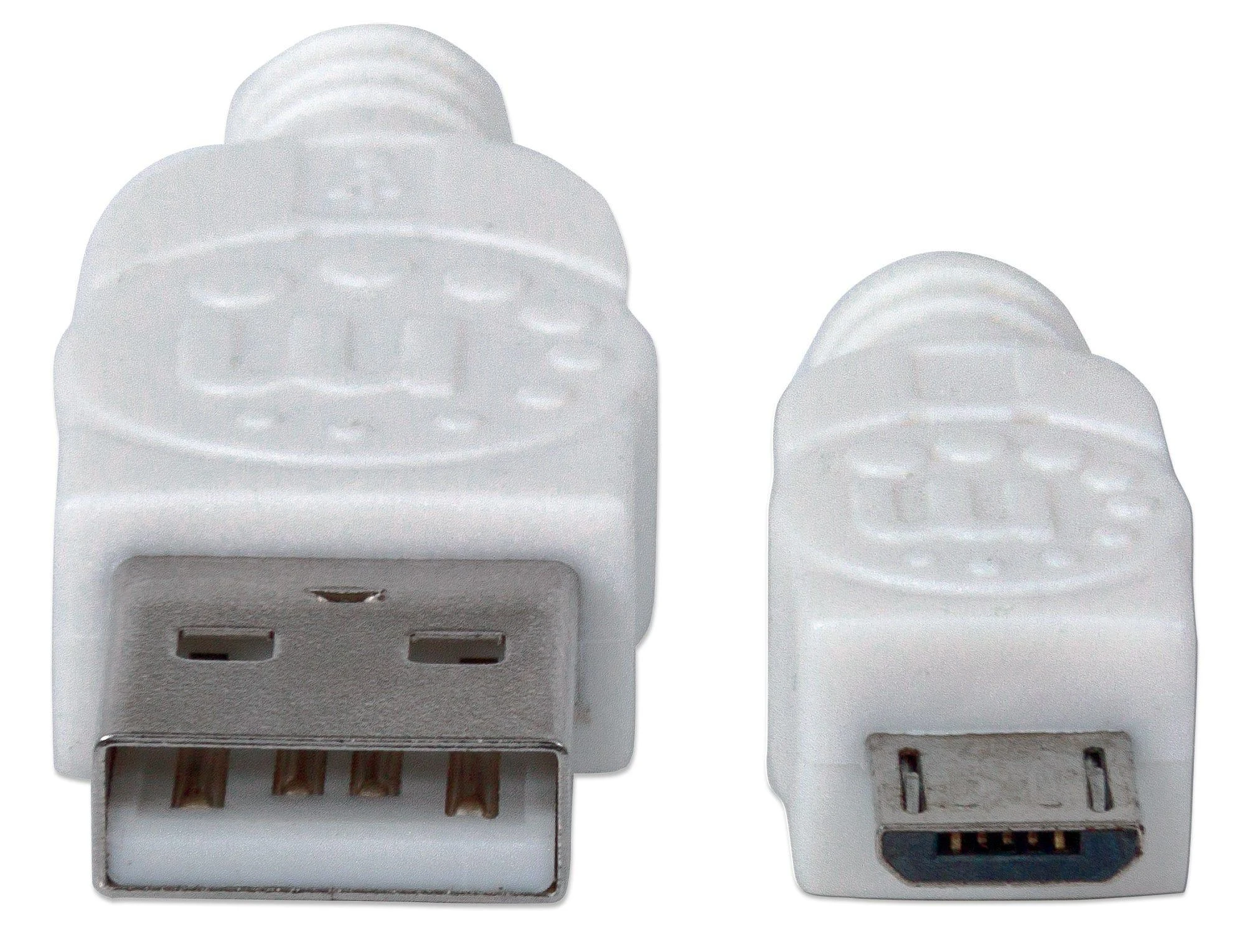 Manhattan 324069 USB kabelis 1,8 m 2.0 USB A Micro-USB B Balta