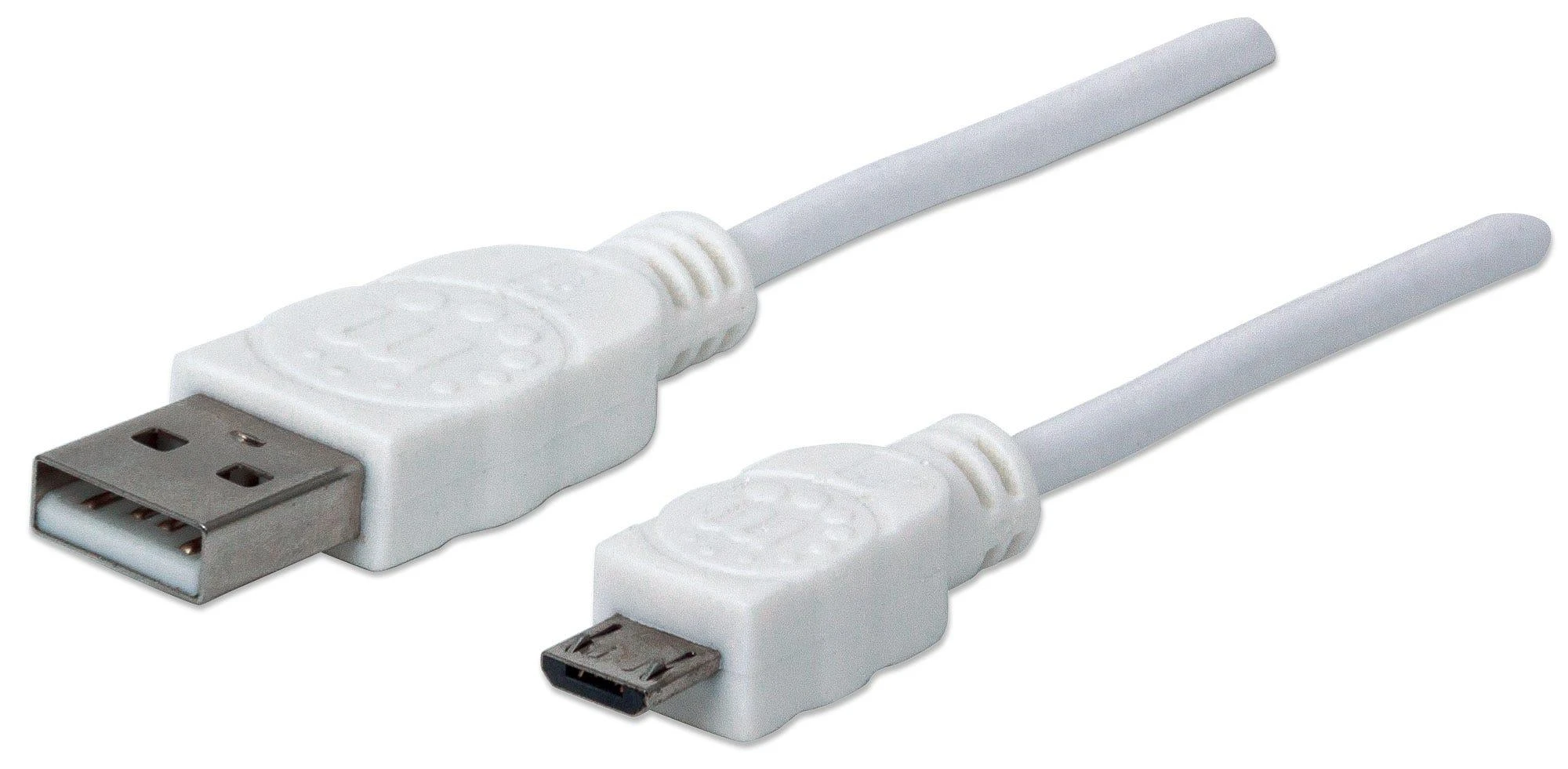 Manhattan 324069 USB kabelis 1,8 m 2.0 USB A Micro-USB B Balta