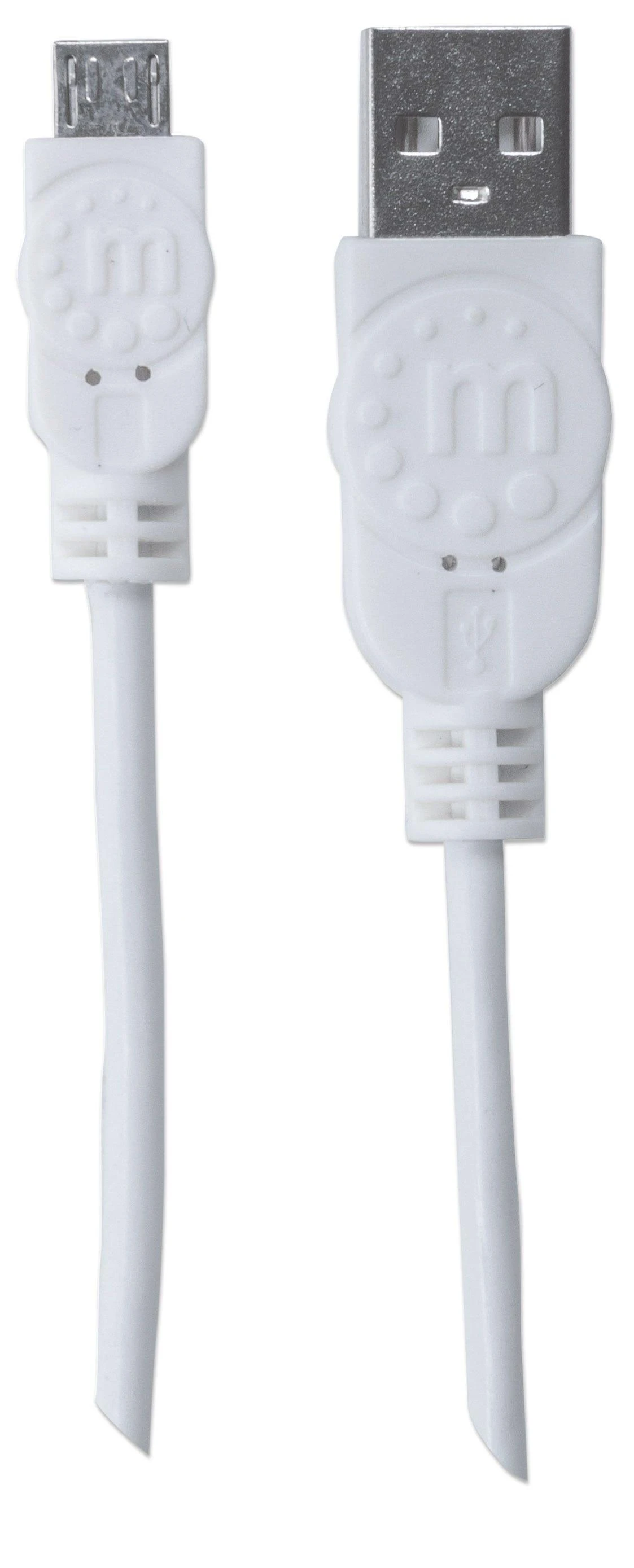 Manhattan 324069 USB kabelis 1,8 m 2.0 USB A Micro-USB B Balta