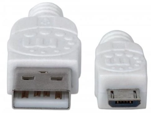 Manhattan 324069 USB kabelis 1,8 m 2.0 USB A Micro-USB B Balta