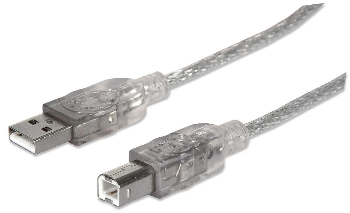 StarTech Manhattan 345408 USB kabelis 5 m 2.0 USB A USB B Sidabras