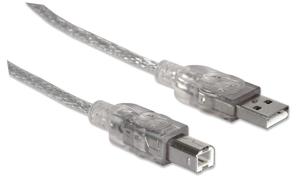 StarTech Manhattan 345408 USB kabelis 5 m 2.0 USB A USB B Sidabras