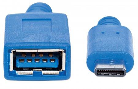 Manhattan 353540 USB kabelis 0,15 m 3.2 Gen 1 (3.1 Gen 1) USB C USB A Mėlyna
