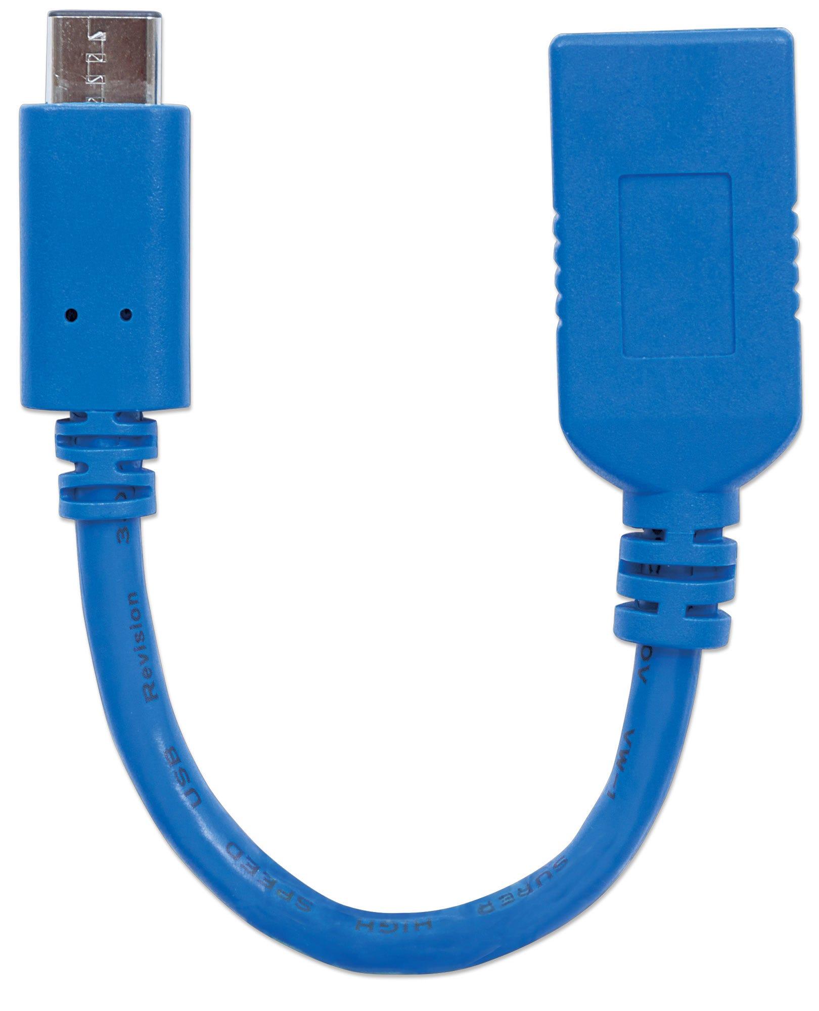 Manhattan 353540 USB kabelis 0,15 m 3.2 Gen 1 (3.1 Gen 1) USB C USB A Mėlyna