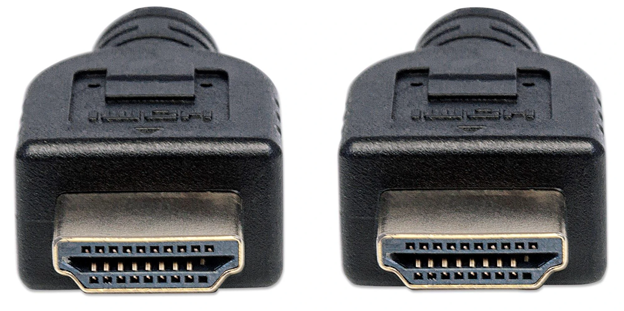 Manhattan HDMI kabelio jungtys iš arti