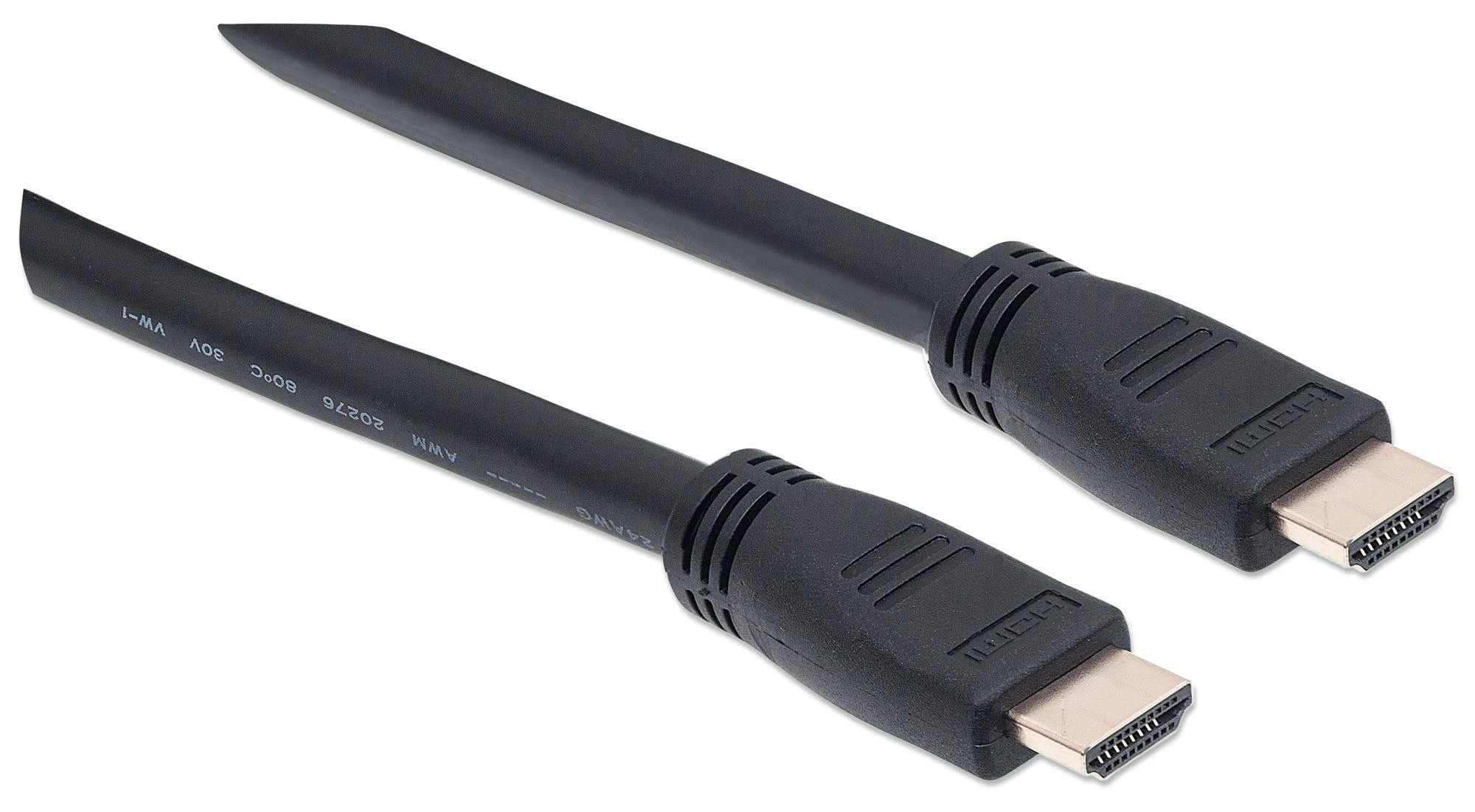 Manhattan HDMI laido jungtys su techniniais žymėjimais