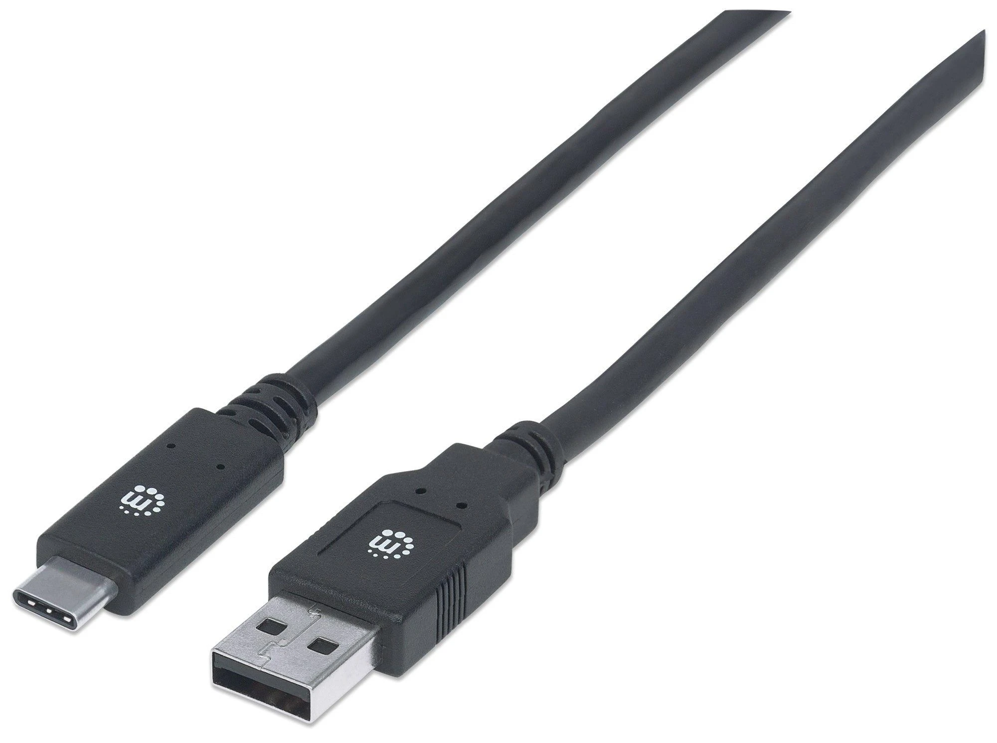 „Intracom MANHATTAN USB 3.1 Gen 1“ įrenginio kabelis 2 m A tipo kištukas iki C tipo kištukas 5 Gbps Juodas