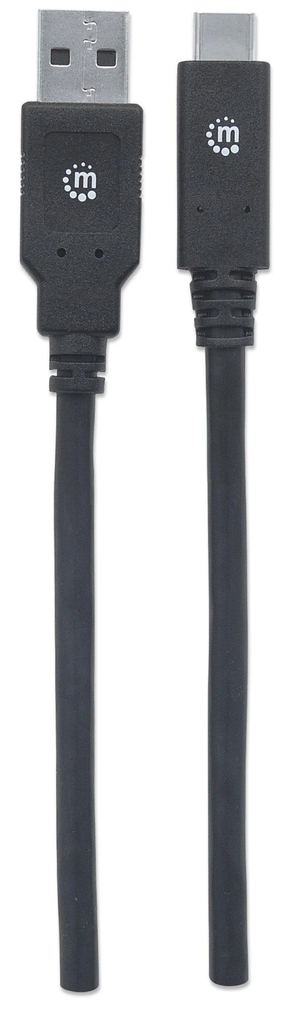 „Intracom MANHATTAN USB 3.1 Gen 1“ įrenginio kabelis 2 m A tipo kištukas iki C tipo kištukas 5 Gbps Juodas