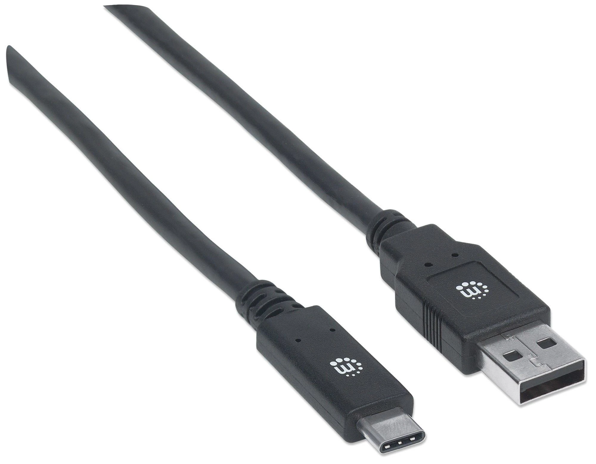 „Intracom MANHATTAN USB 3.1 Gen 1“ įrenginio kabelis 2 m A tipo kištukas iki C tipo kištukas 5 Gbps Juodas